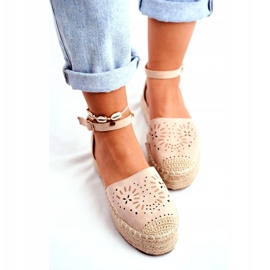 SEA Naisten espadrillit Beige Palermon pellava -alustalla 4