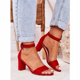 EVE Naisten sandaalit kantapäässä Mokkanahka punainen Lexi 2