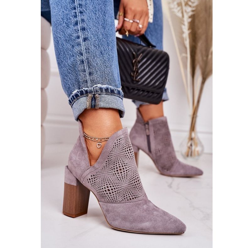 Avoimet saappaat harmaalla Michelle -pylväällä beige ruskea 2