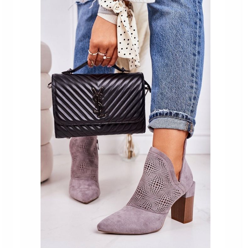 Avoimet saappaat harmaalla Michelle -pylväällä beige ruskea 1