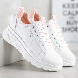 SHELOVET Tennarit valkoisella mukavalla alustalla valkoinen 1