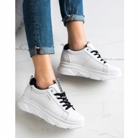 SHELOVET Tennarit valkoisella mukavalla alustalla valkoinen 1