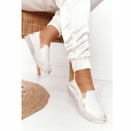 Naisten Brogues Maciejka Nahka Slip-on Gold 03512-25 kultainen 1