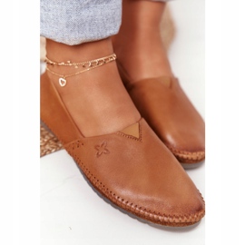 Naisten nahkabalerinat Maciejka Punainen 01930-52 ruskea 2