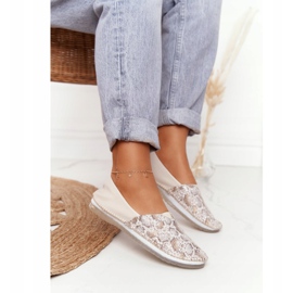 Naisten nahka Maciejka-ballerinat beige-kulta 01930-81 kultainen 2