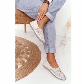 Naisten nahka Maciejka-ballerinat beige-kulta 01930-81 kultainen 1