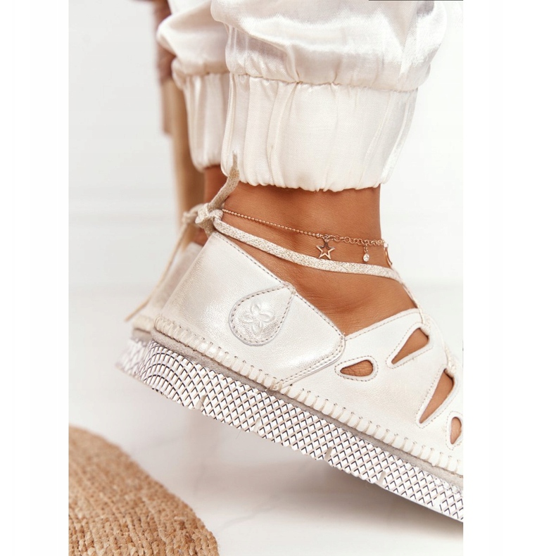 Naisten nahkakengät Maciejka beige-kulta 04449-25 kultainen 1