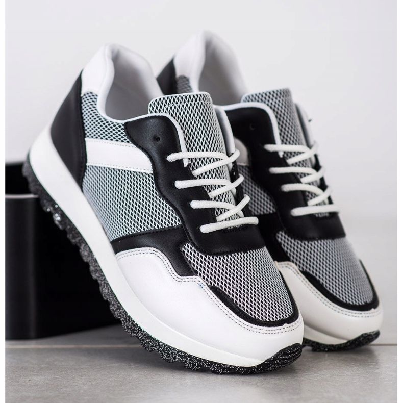 Bestelle Glitter Platform -lenkkarit valkoinen musta 2