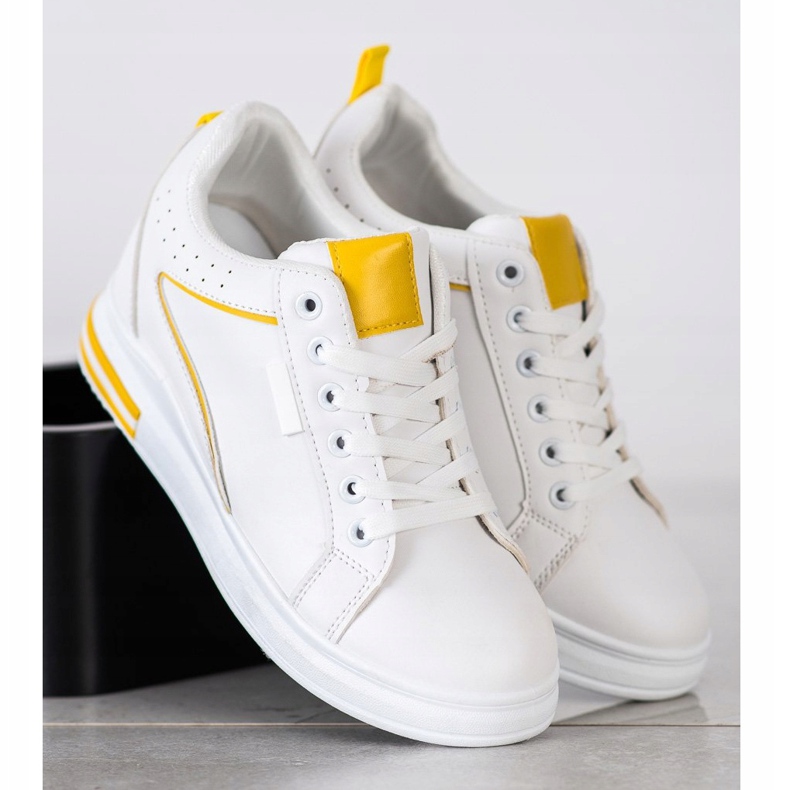 SHELOVET Valkoiset kengät, joissa piilotettu kiila valkoinen 2