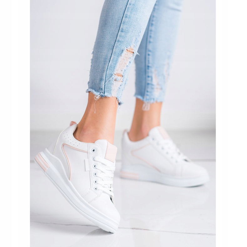 SHELOVET Valkoiset kengät, joissa piilotettu kiila valkoinen 2