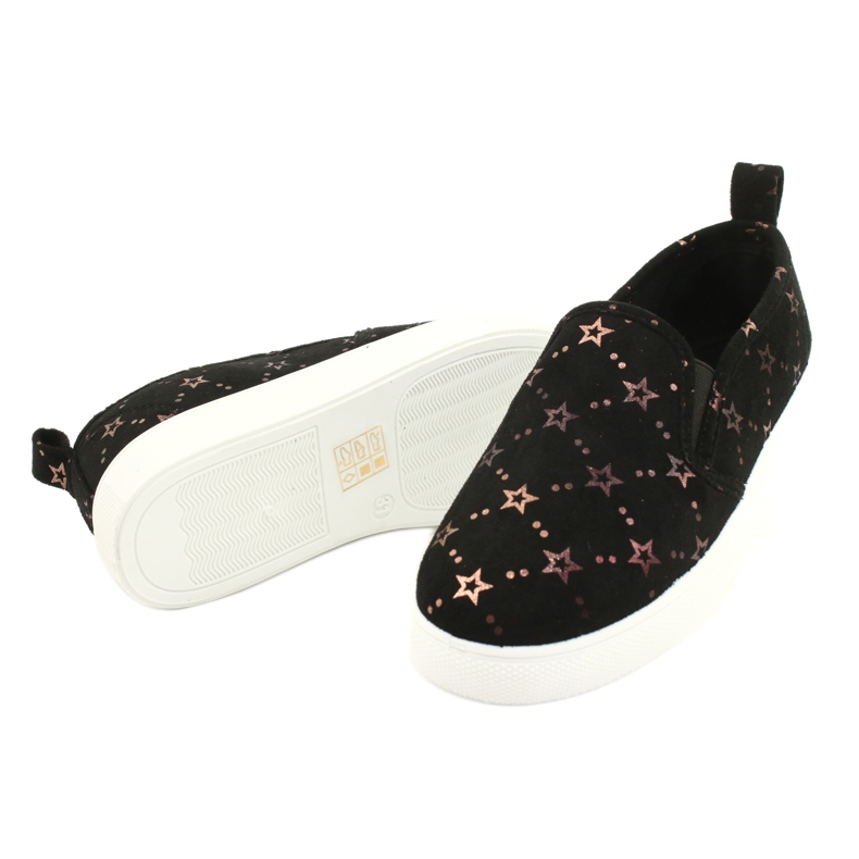 Evento Suede Sports Slip-On Lenkkarit 21DZ26-3931 ['musta kulta'] musta 3