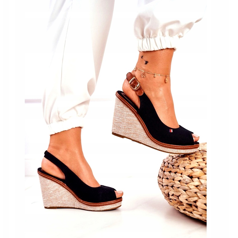 PS1 Tommy Black Braided Wedge Sandaalit ruskea musta 3