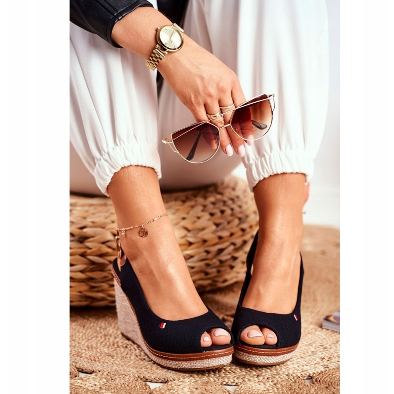 PS1 Tommy Black Braided Wedge Sandaalit ruskea musta 1