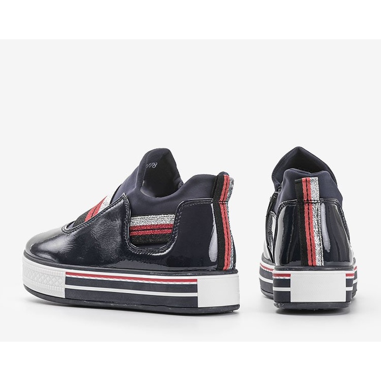 Tummansiniset lakatut Kaitlynn -lenkkarit sininen 1