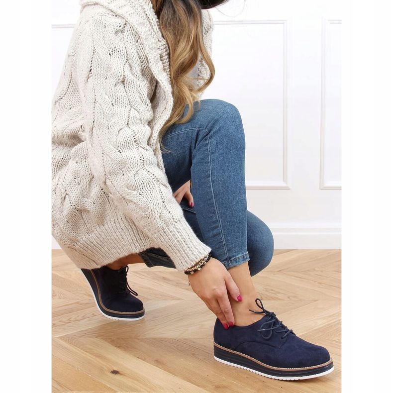 Naisten nauhakenkä tummansininen 8988-45 Sininen laivastonsininen 2