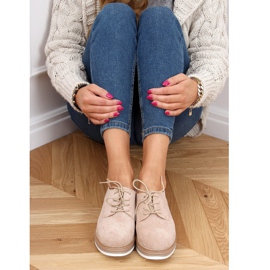 Naisten nauhakenkä, beige 8988-45 Beige 2