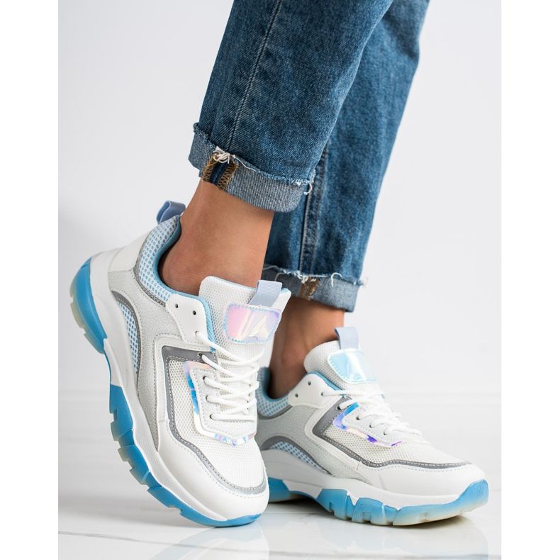 Ideal Shoes Kengät, joissa glitter -lisäosa valkoinen monivärinen 2