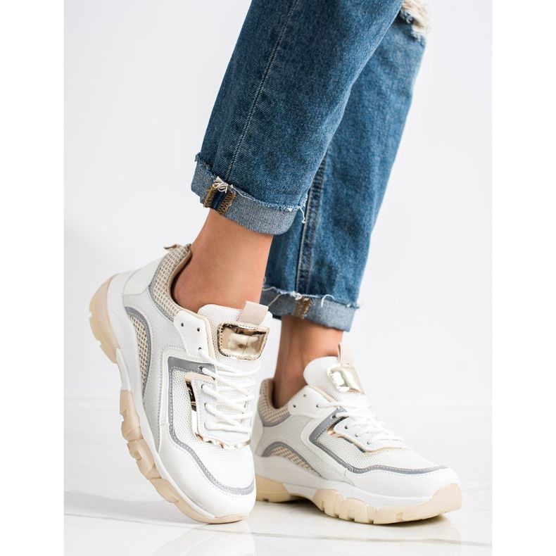 Ideal Shoes Kengät, joissa glitter -lisäosa valkoinen monivärinen 1