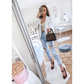 Burgundin mokkanahkaiset pumput L408 -kantapäässä punainen 1