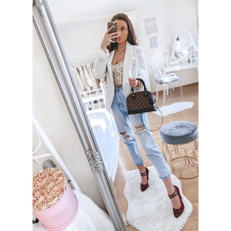 Burgundin mokkanahkaiset pumput L408 -kantapäässä punainen 1