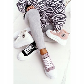 Naisten korkeat lenkkarit mustalla Nice Girl Platformilla valkoinen 1