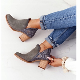 Naisten nahkakengät kantapäässä Maciejka harmaa 04492 beige 2