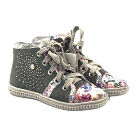 Saappaat, lasten kengät tekojalokivillä Bartek 87254 vaaleanpunainen harmaa 4