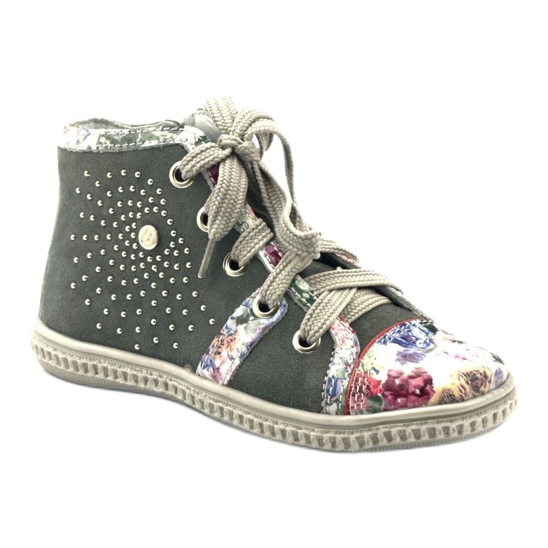 Saappaat, lasten kengät tekojalokivillä Bartek 87254 vaaleanpunainen harmaa 1