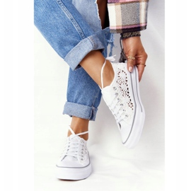 FB2 Naisten valkoiset pitsiset Candice -lenkkarit valkoinen 2