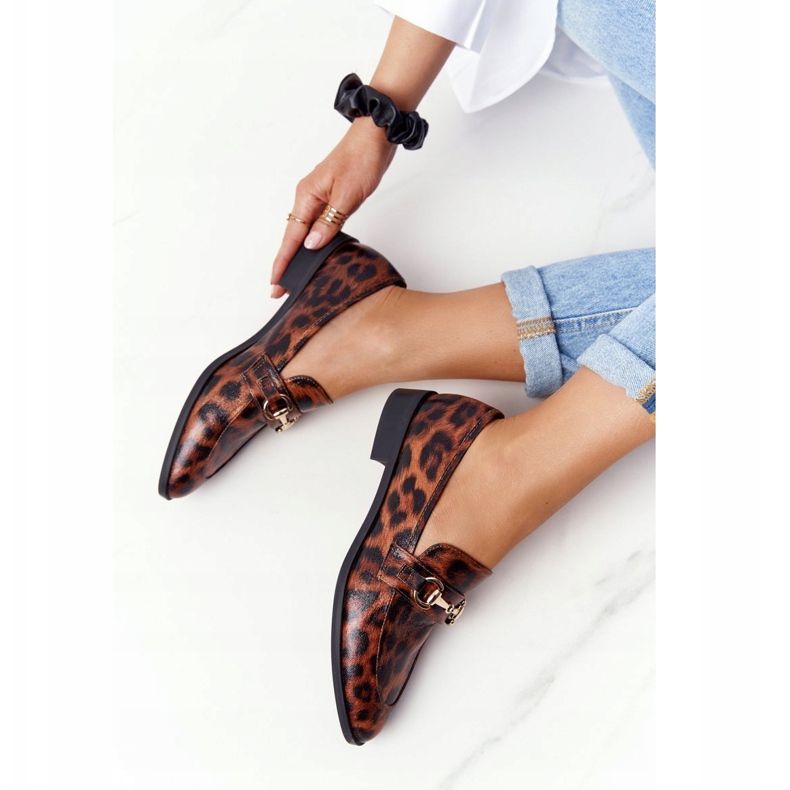 S.Barski Tyylikkäät naisten Loaferit S. Barski Leopard ruskea 1