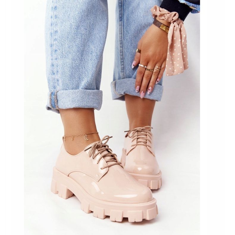 PS1 Naisten oksfordit alastomalla Imogen -alustalla beige vaaleanpunainen 1