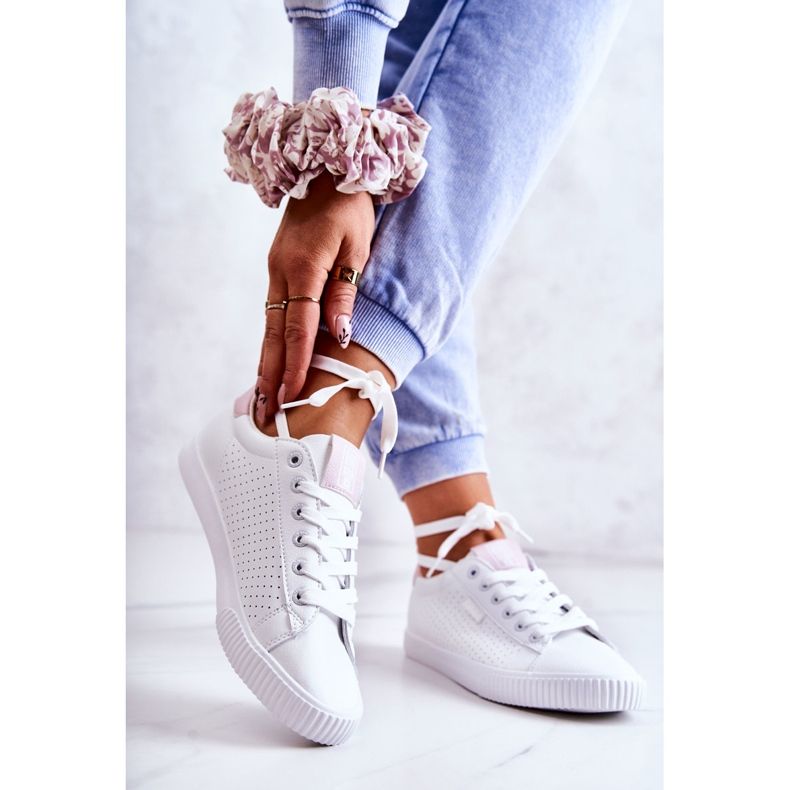 Naisten lenkkarit Big Star HH274073 Valkoinen ja vaaleanpunainen 2