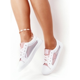 Naisten lenkkarit Mesh Big Star DD274688 valkoinen-vaaleanpunainen 2