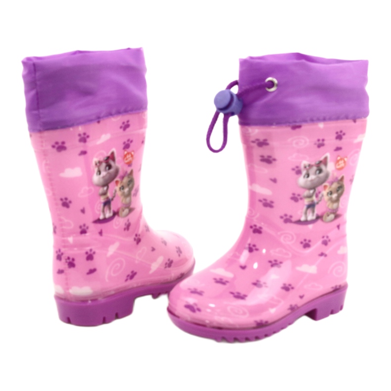 American Club American Pink Kitties Galoshes KAL05 violetti vaaleanpunainen 2