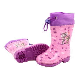 American Club American Pink Kitties Galoshes KAL05 violetti vaaleanpunainen 3