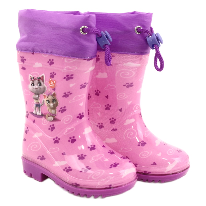 American Club American Pink Kitties Galoshes KAL05 violetti vaaleanpunainen 4