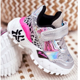 FRROCK Urheilulliset lasten kengät tarranauhalla hopealla Ole onnellinen harmaa 3