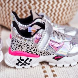 FRROCK Urheilulliset lasten kengät tarranauhalla hopealla Ole onnellinen harmaa 7