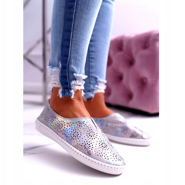 Jezzi Naisten harmaa nahka lenkkarit mukavuussyöttö 1