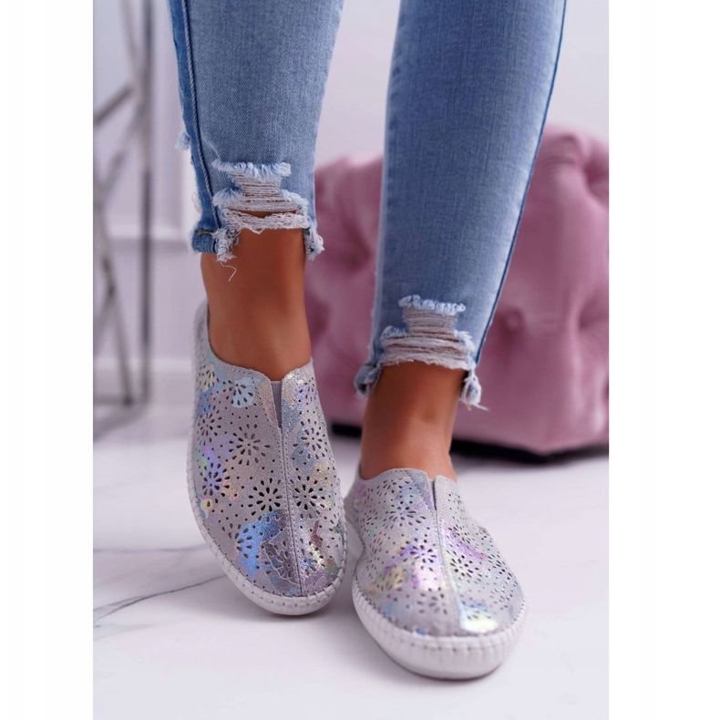 Jezzi Naisten harmaa nahka lenkkarit mukavuussyöttö 2