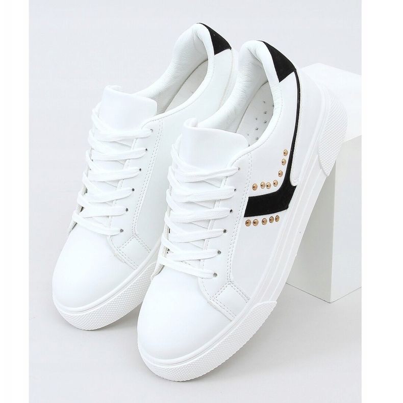 Valkoiset naisten lenkkarit 1063 musta valkoinen 1