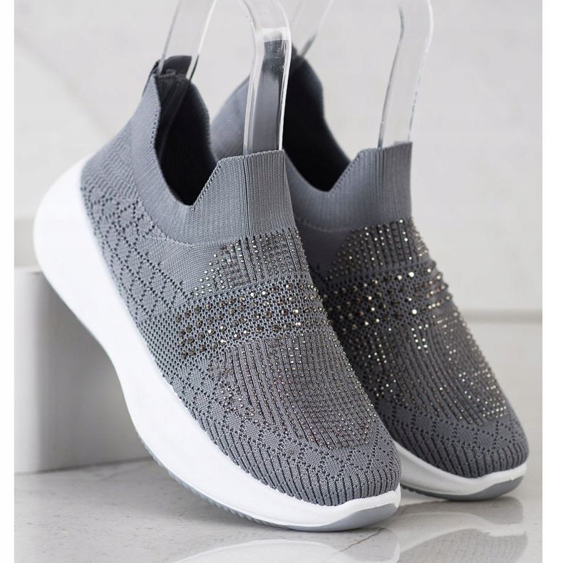 Renda Harmaat kengät kristallilla 2