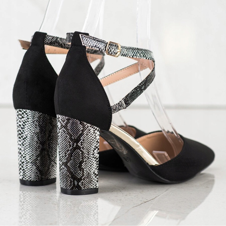 S. BARSKI Tyylikkäät pumput pilarilla musta 2