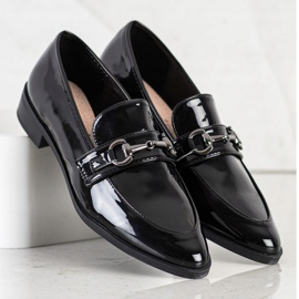 S. BARSKI Tyylikkäät mokkasiinit Spitzissä musta 1