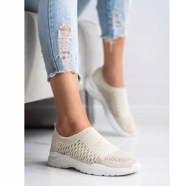 Ideal Shoes Mukavat harjatut lenkkarit beige 1