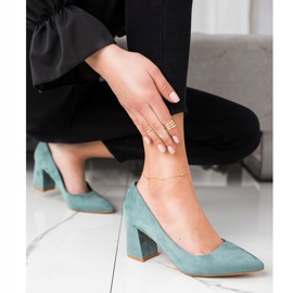 Klassiset mokkanahkaiset VINCEZA -pumput vihreä 2