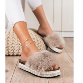 Seastar Muodikkaat tossut koristeellisella alustalla beige ruskea 1