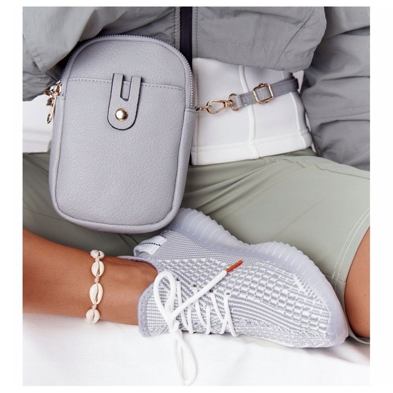 Naisten urheilukengät geelipohjaisissa harmaissa freestyleissä valkoinen harmaa 1