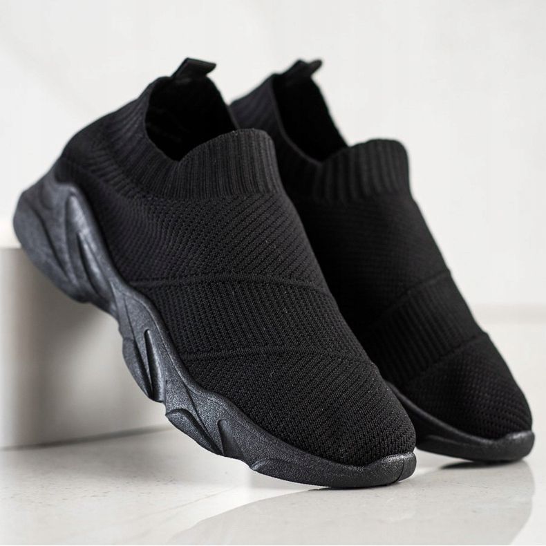 SHELOVET Mukavat Slip-On-kengät musta 1