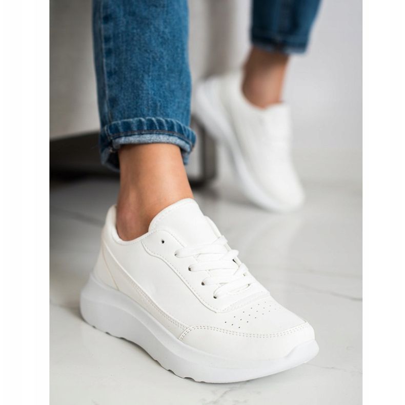 SHELOVET Klassiset Eco -nahkatossut valkoinen 2